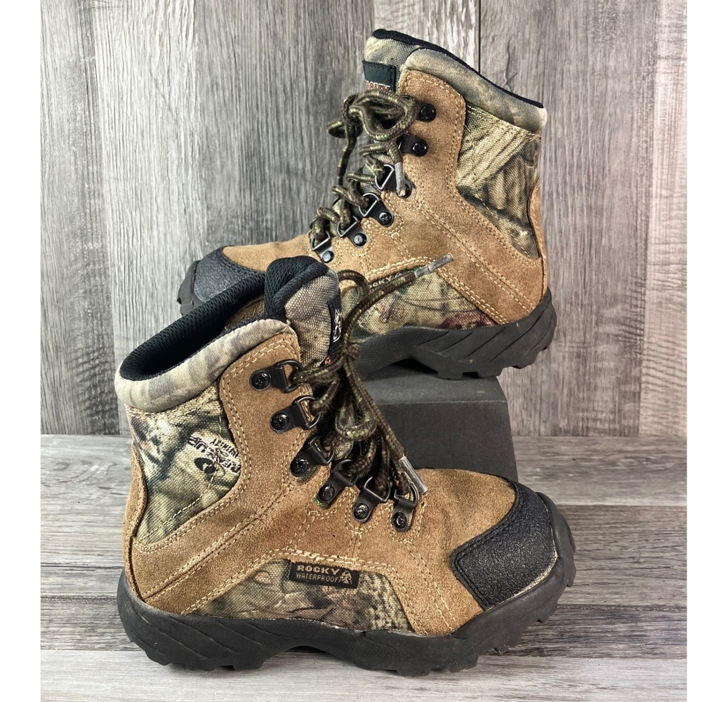 Rocky Kids Hunting Boots FQ0003710 Brown Camo Waterproof Size 11M